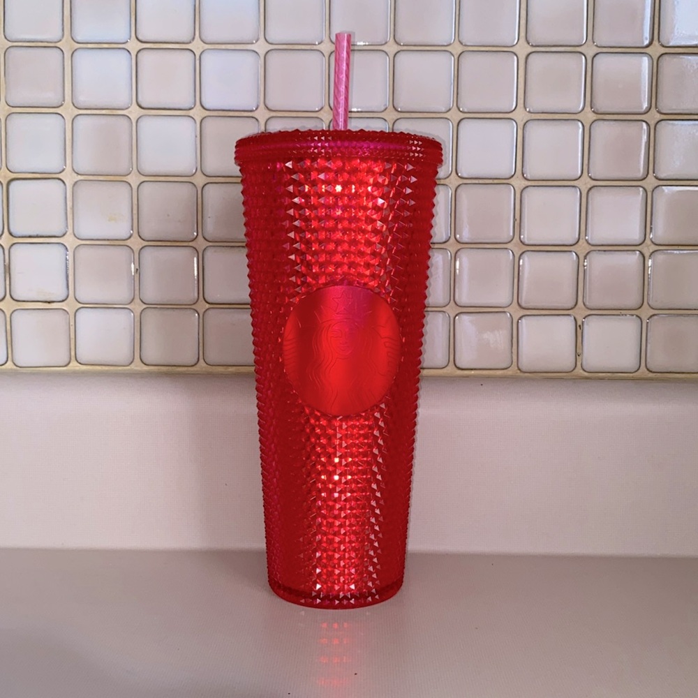 Starbucks Hot Pink Studded 24oz Tumbler Used